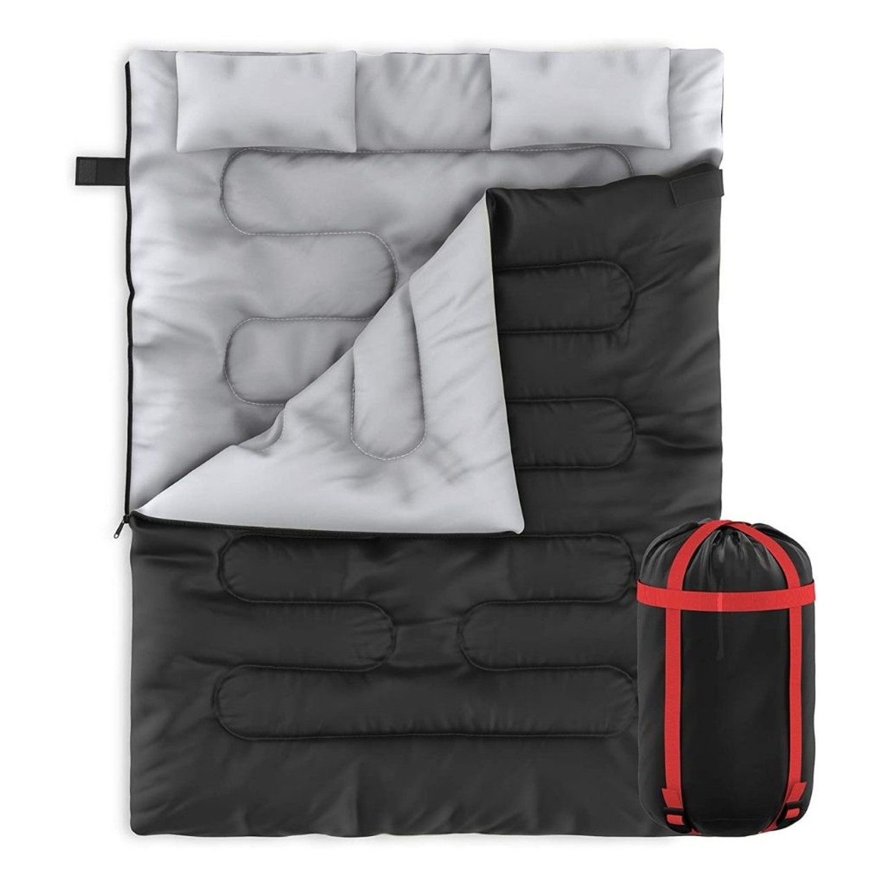 Zone Tech® 2-in-1 Travel Camping Sleeping Bag with 2 Pillows product image