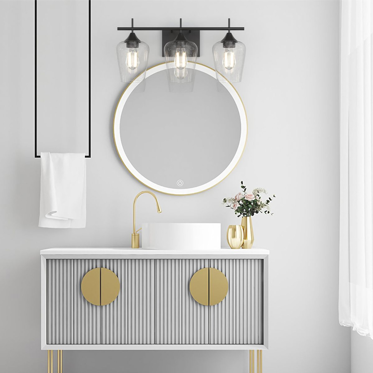 3-Light Wall Sconce Modern Bathroom Vanity Light Fixture product image