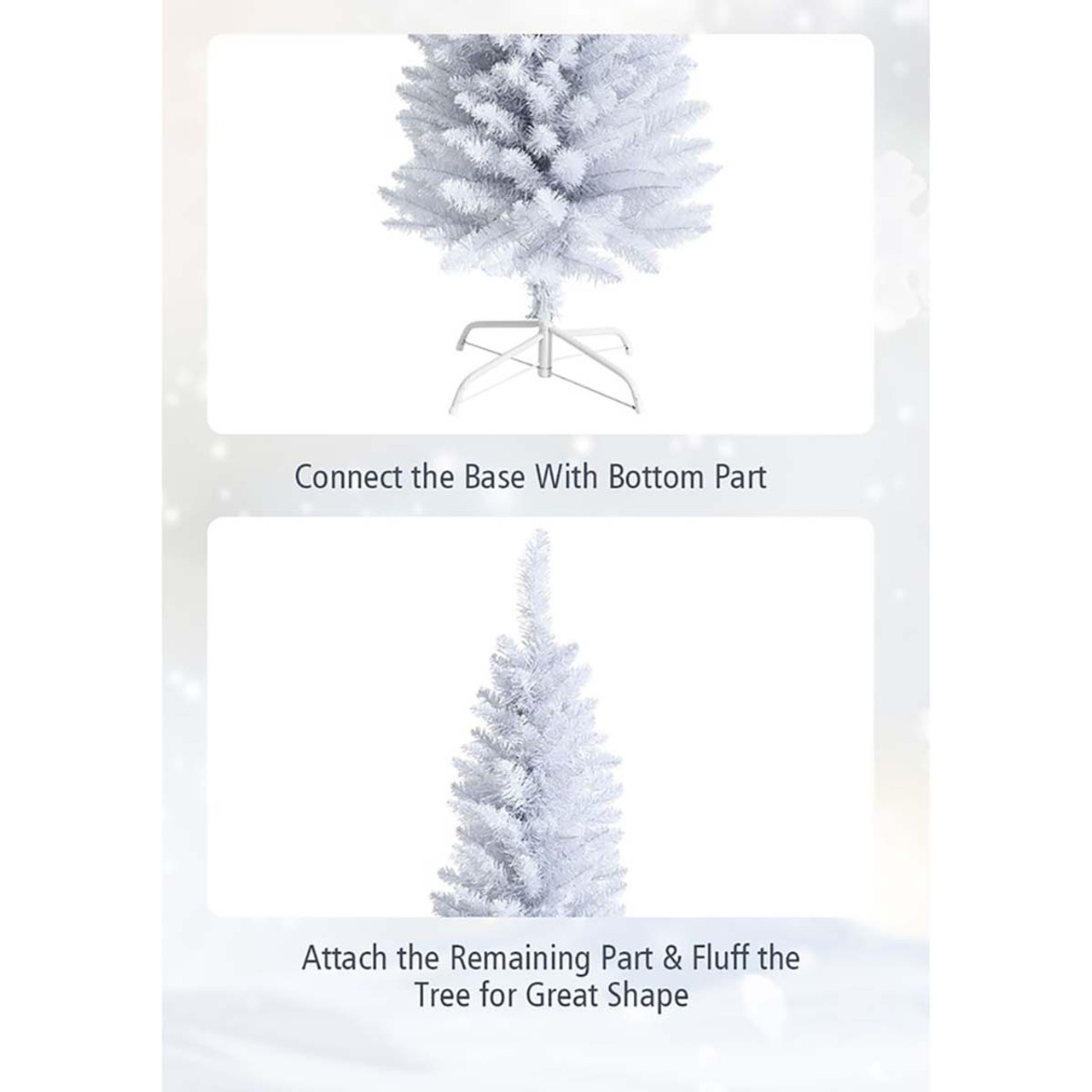 5-Foot Artificial Christmas Pencil Tree with Folding Metal Stand product image