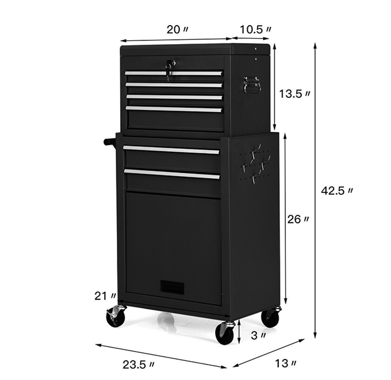 Rolling 2-in-1 6-Drawer Tool Cabinet product image