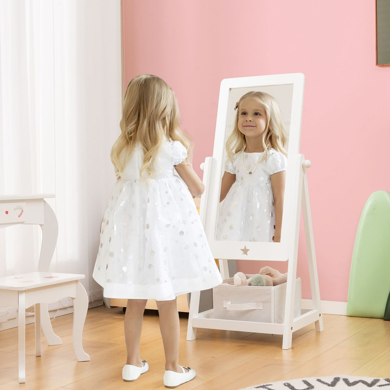 Kids' Freestanding Mirror with Storage product image