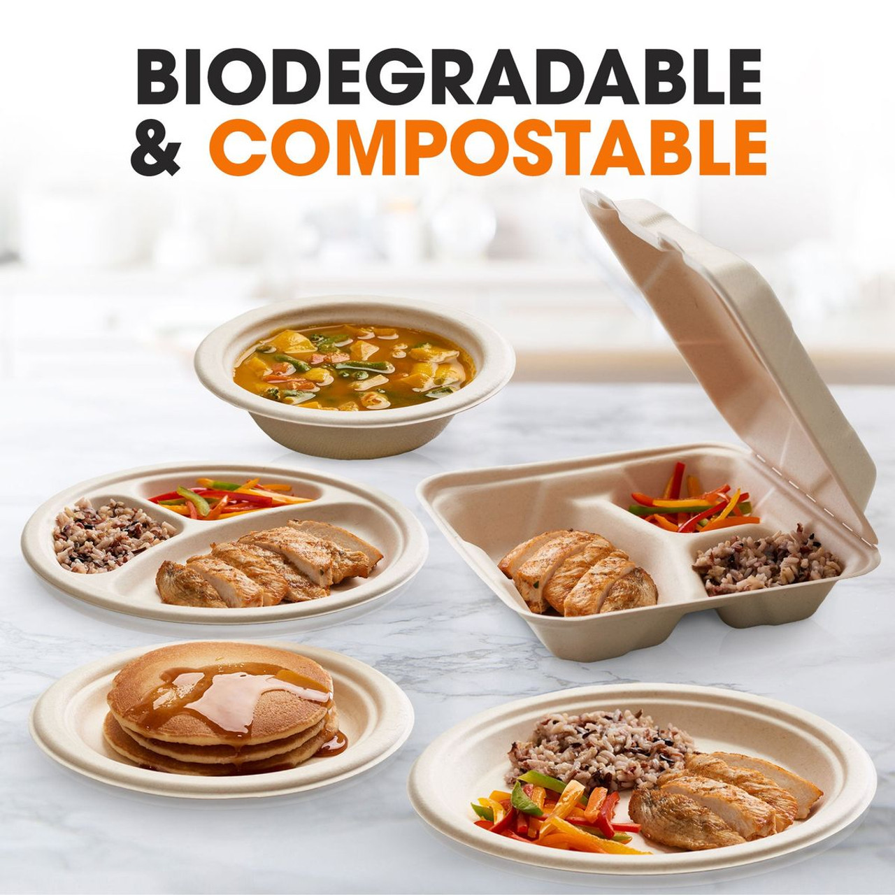 Cheer Collection™ 9-Inch Compostable Plates (100- to 500-Pack) product image