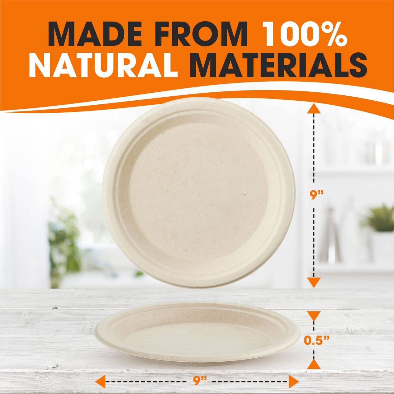 Cheer Collection™ 9-Inch Compostable Plates (100- to 500-Pack) product image