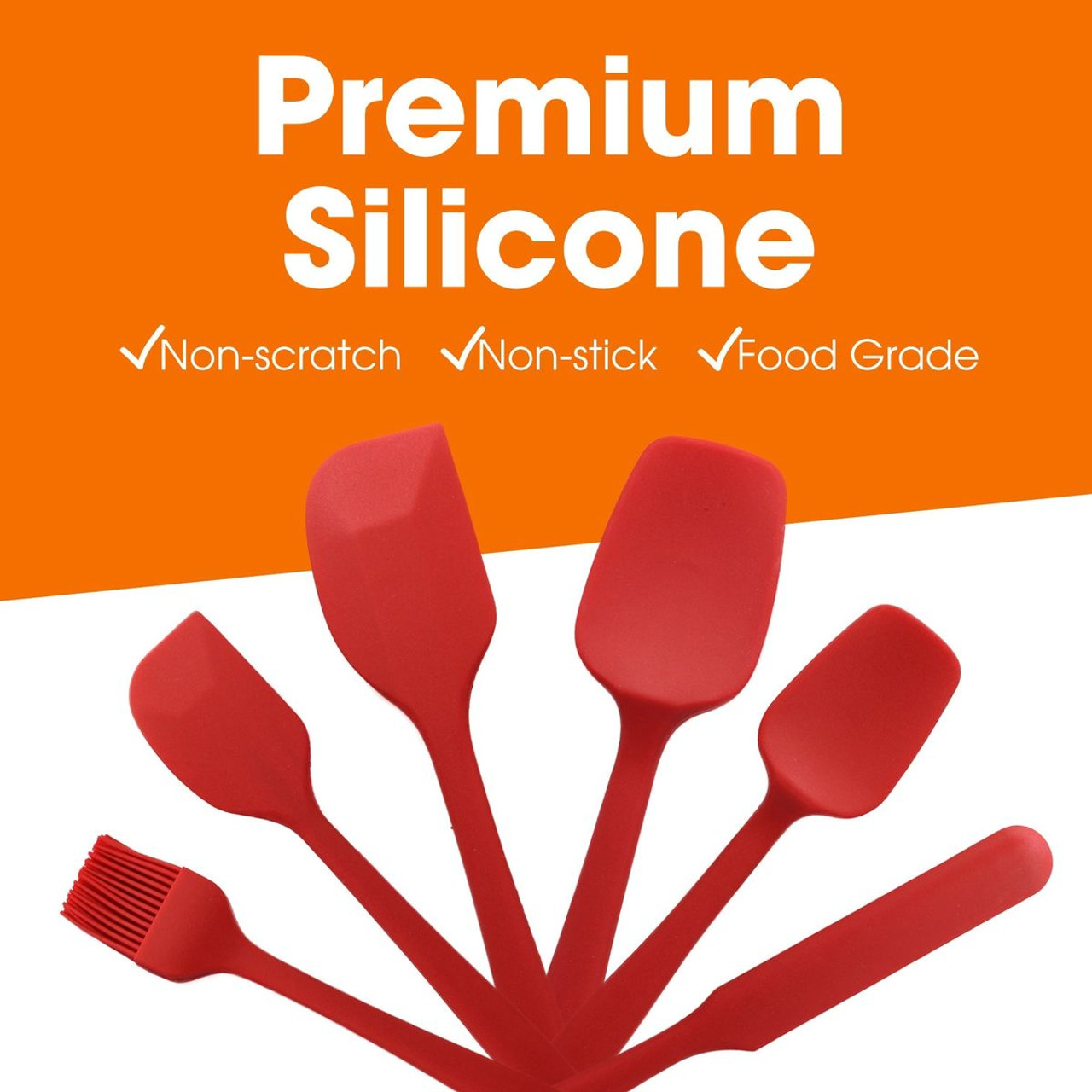 Cheer Collection Silicone Spatula Set for Nonstick Cookware product image