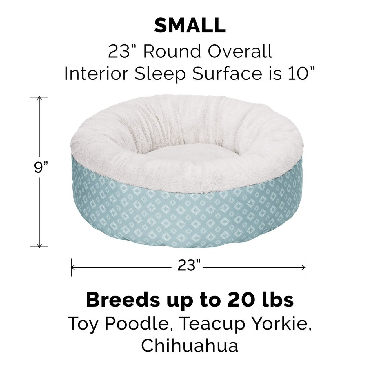 Plush & Diamond Print Calming Donut Pet Bed product image