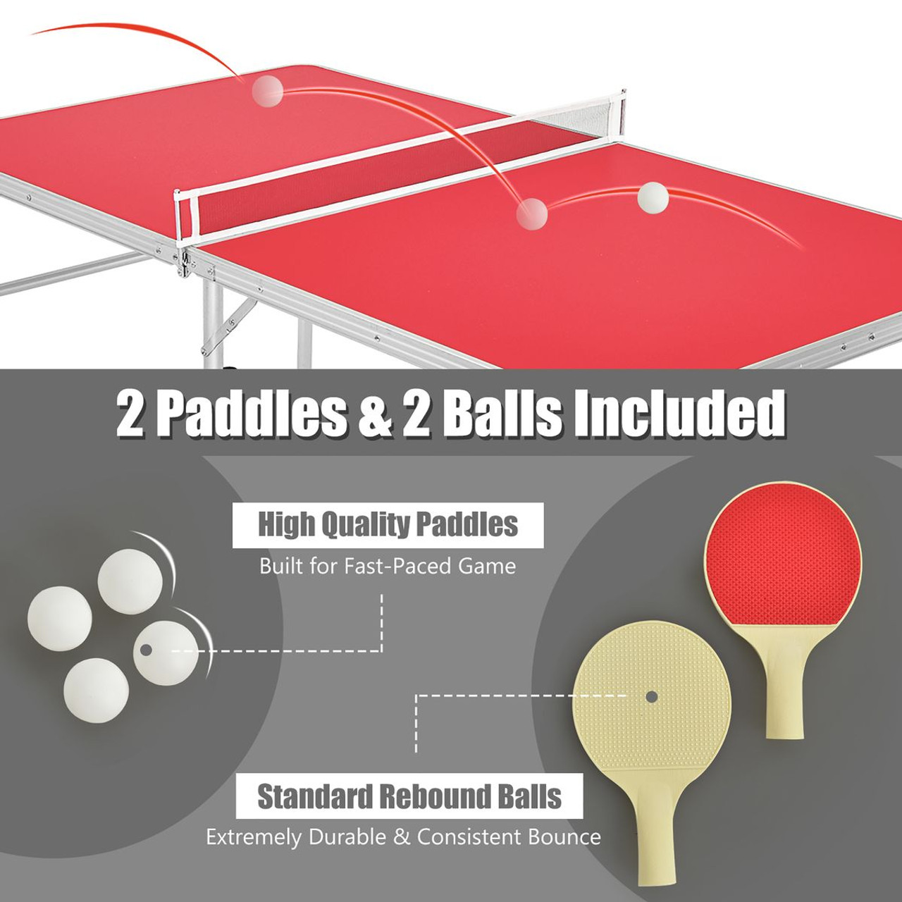 Indoor Portable Ping-Pong Table with Accessories product image