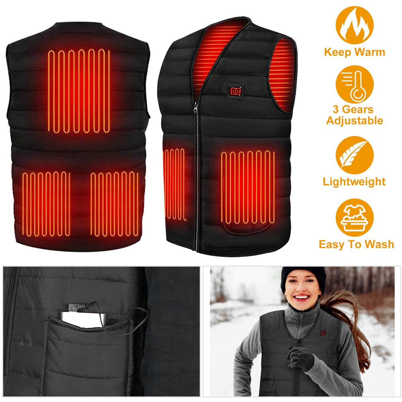 N'Polar™ USB-Heated Jacket Vest with Power Bank product image