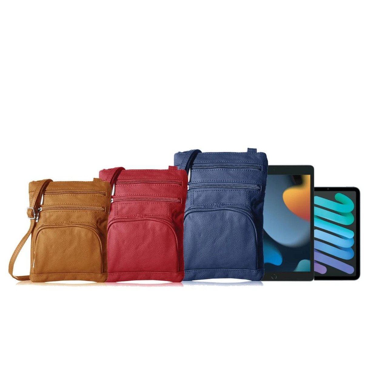 Super Soft Leather Crossbody Bag with Strap (3 Sizes) product image
