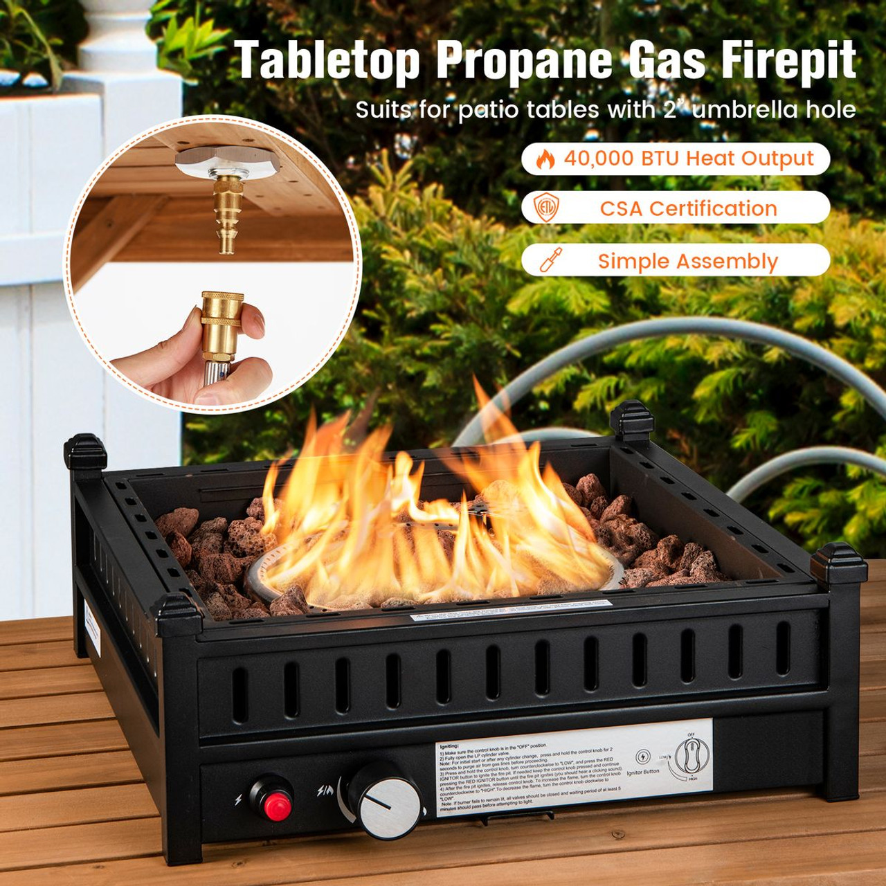 16.5-Inch Tabletop Propane Fire Pit with Simple Ignition System product image