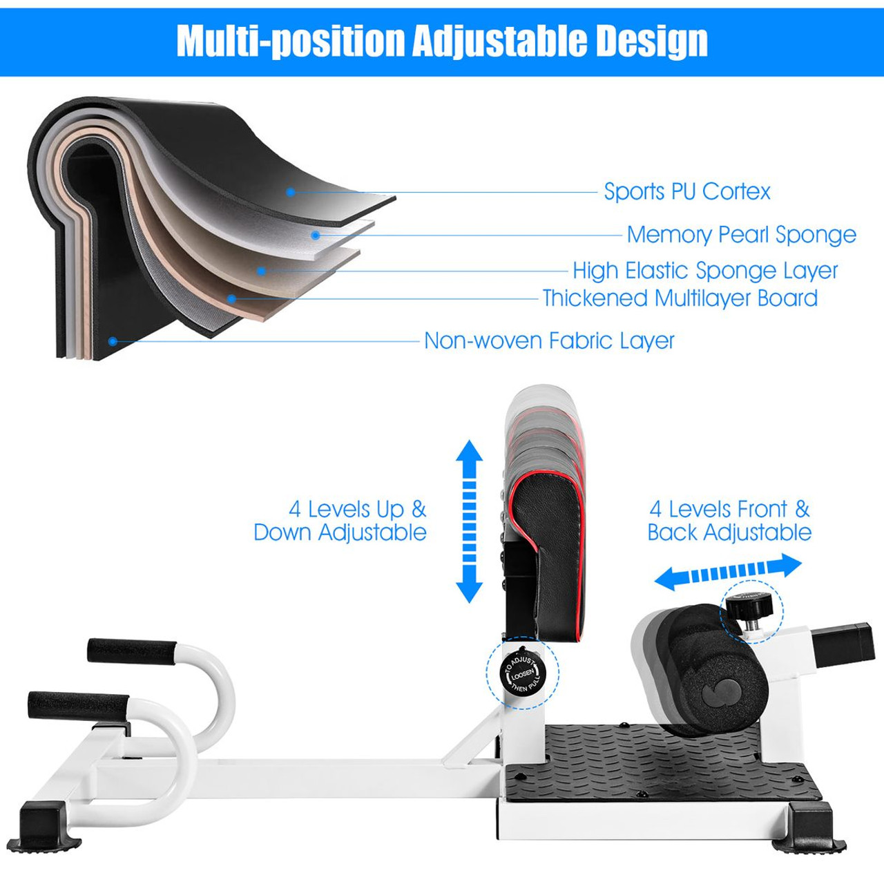 Multifunction Exercise Machine for Squats, Hip Thrusts, and Sit-ups product image