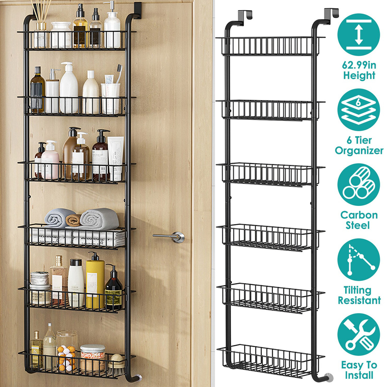 NewHome™ 6-Tier Over-the-Door Pantry Organizer Rack product image