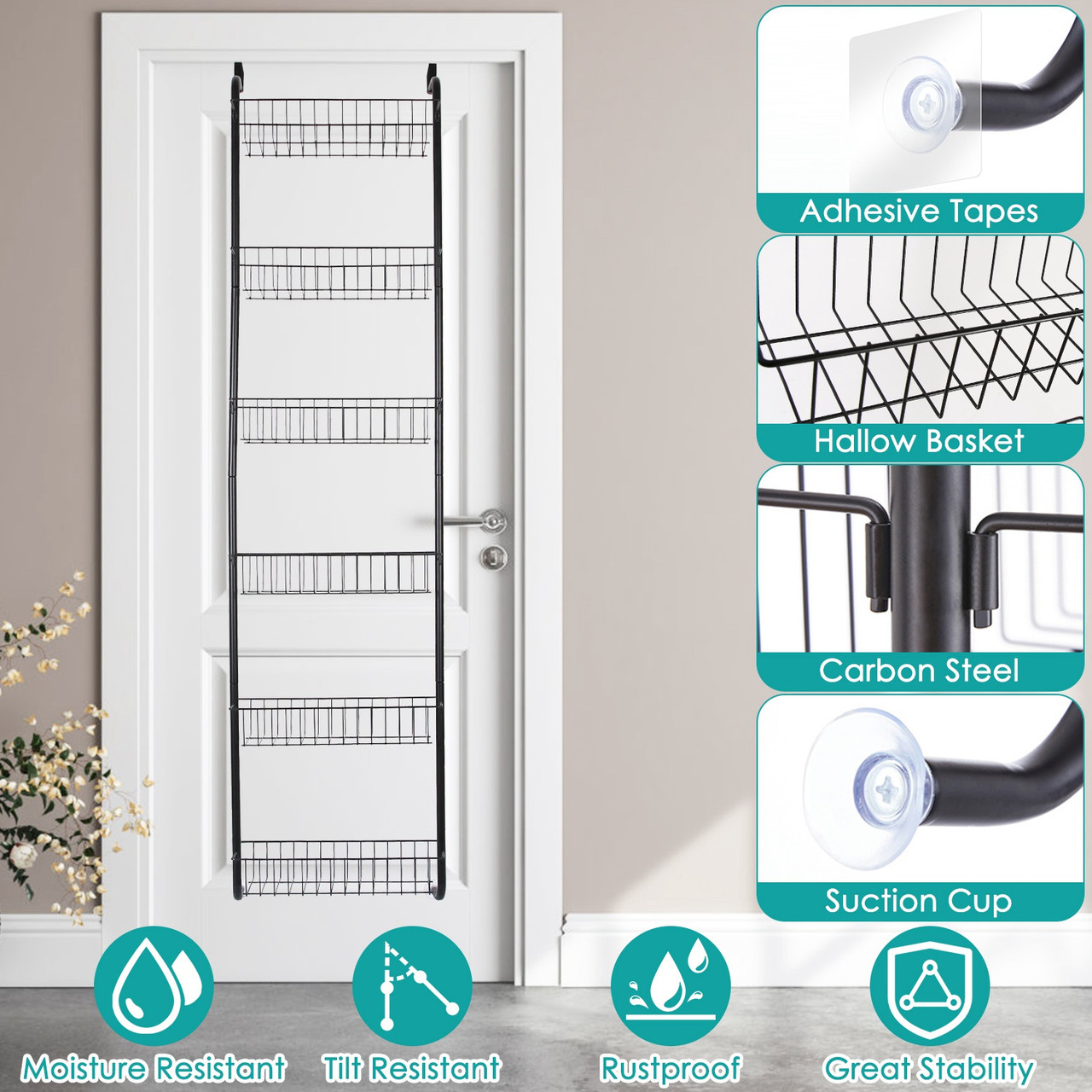 NewHome™ 6-Tier Over-the-Door Pantry Organizer Rack product image