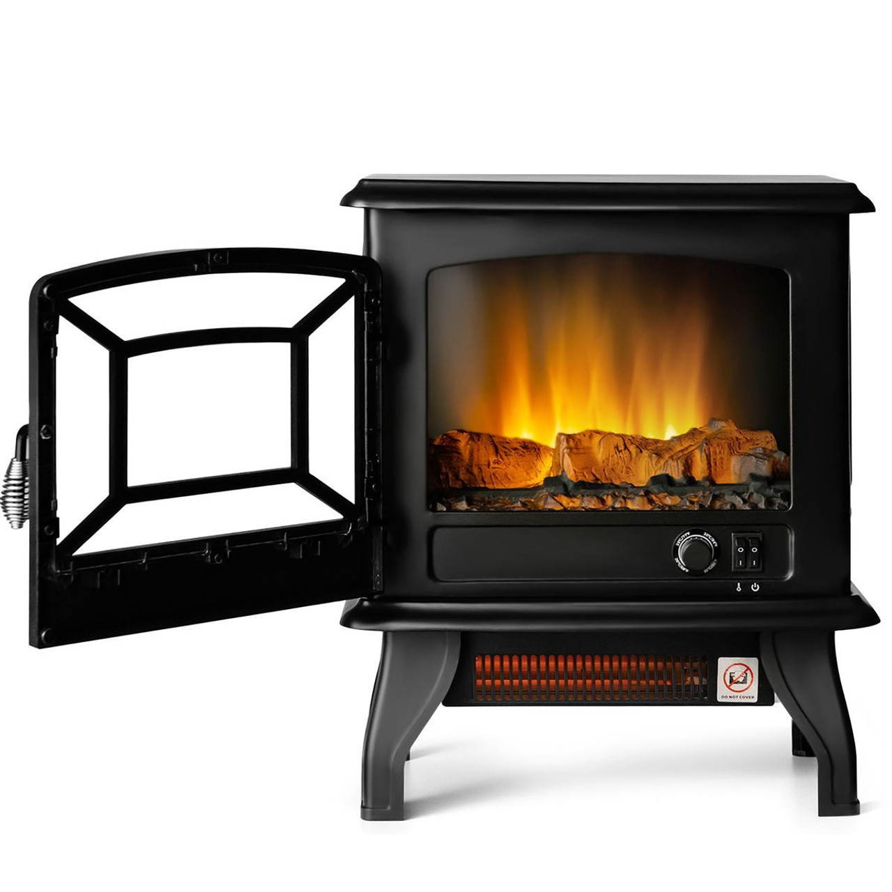 17-Inch Freestanding Electric Stove Fireplace Heater with 3-Side View product image