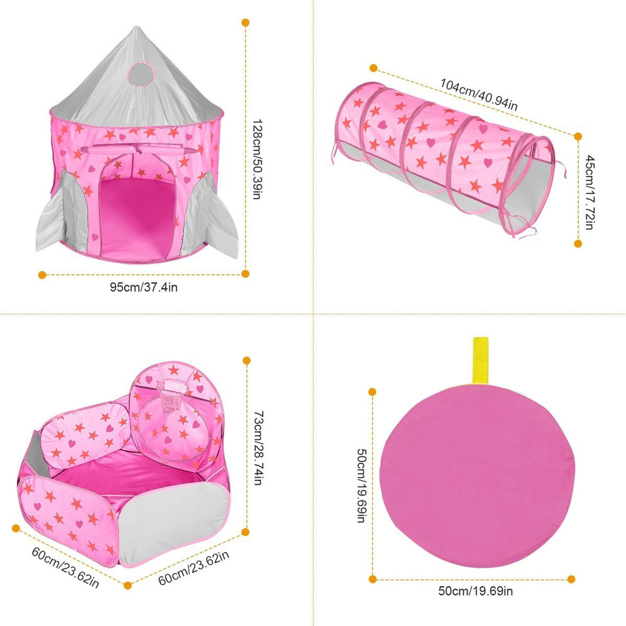 iMounTEK® Kids' 3-in-1 Pop-up Play Tent with Ball Pit & Crawl Tunnel product image