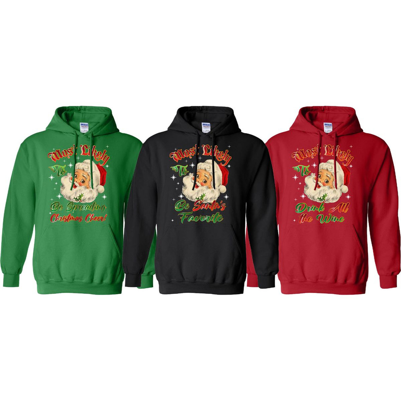 Men's Christmas-Themed Pullover Hoodie with Dual Kangaroo Pocket product image