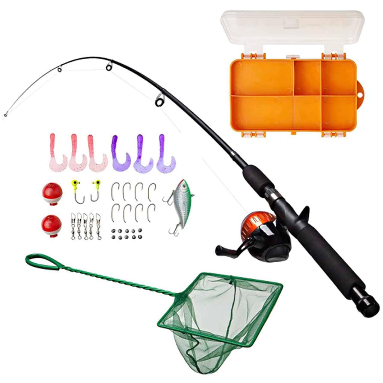 Telescopic Fishing Rod And Reel With Line Float & Sinkers Portable  Beginners Kid