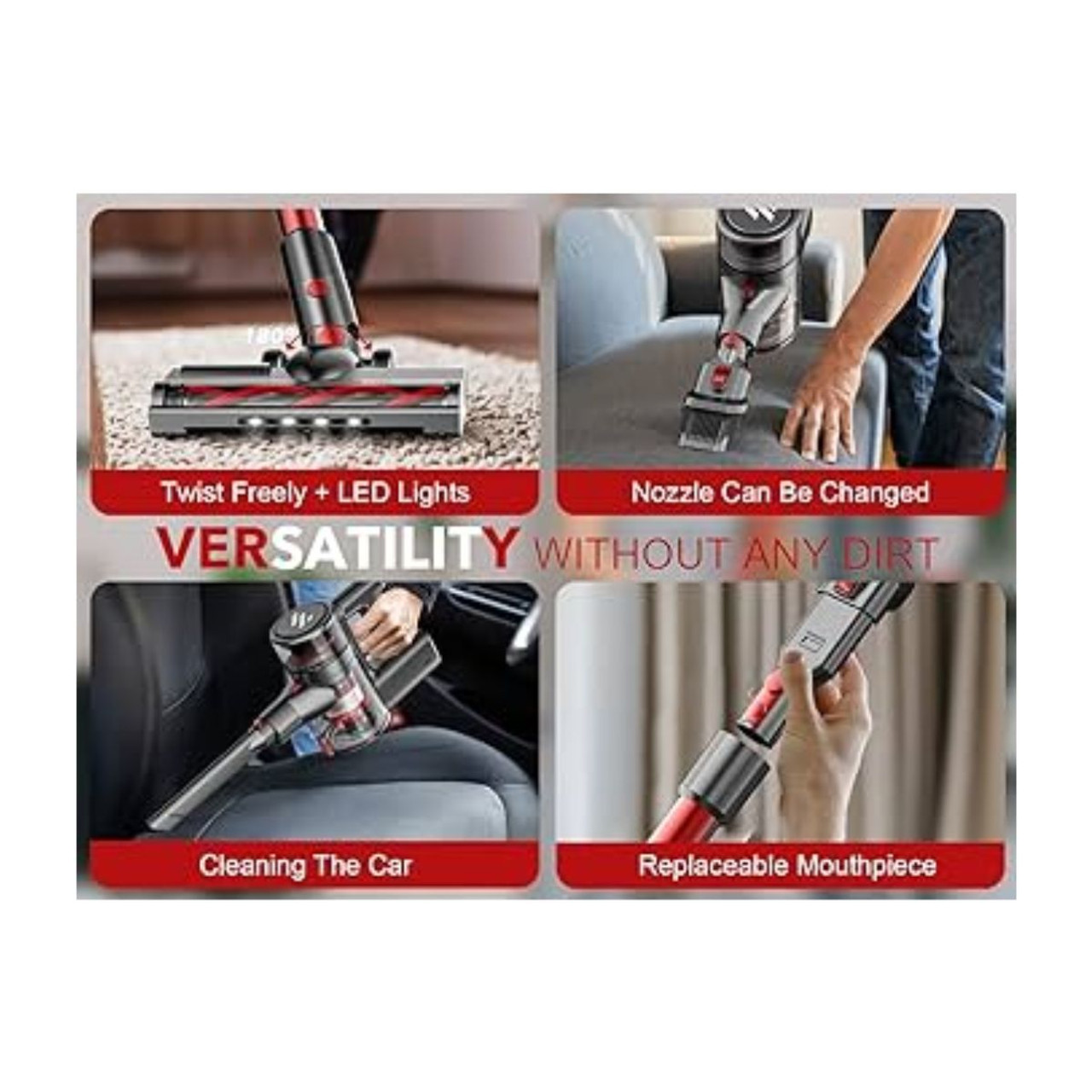 ZokerLife Stick Cordless Vacuum Cleaner - RED product image