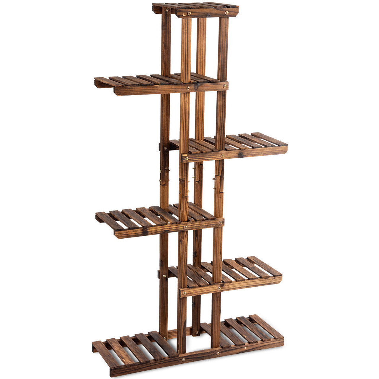 6-Tier Garden Wooden Shelf Storage Plant Rack Stand product image