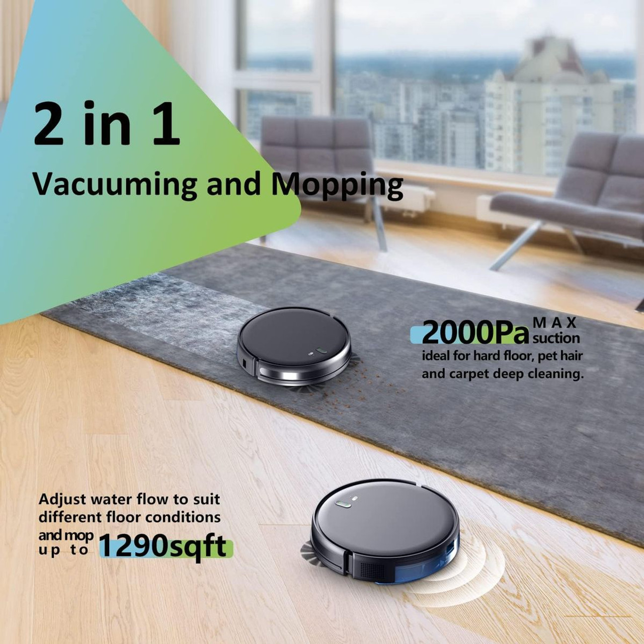 XIEBro® 2-in-1 Robot Vacuum and Mop Combo product image