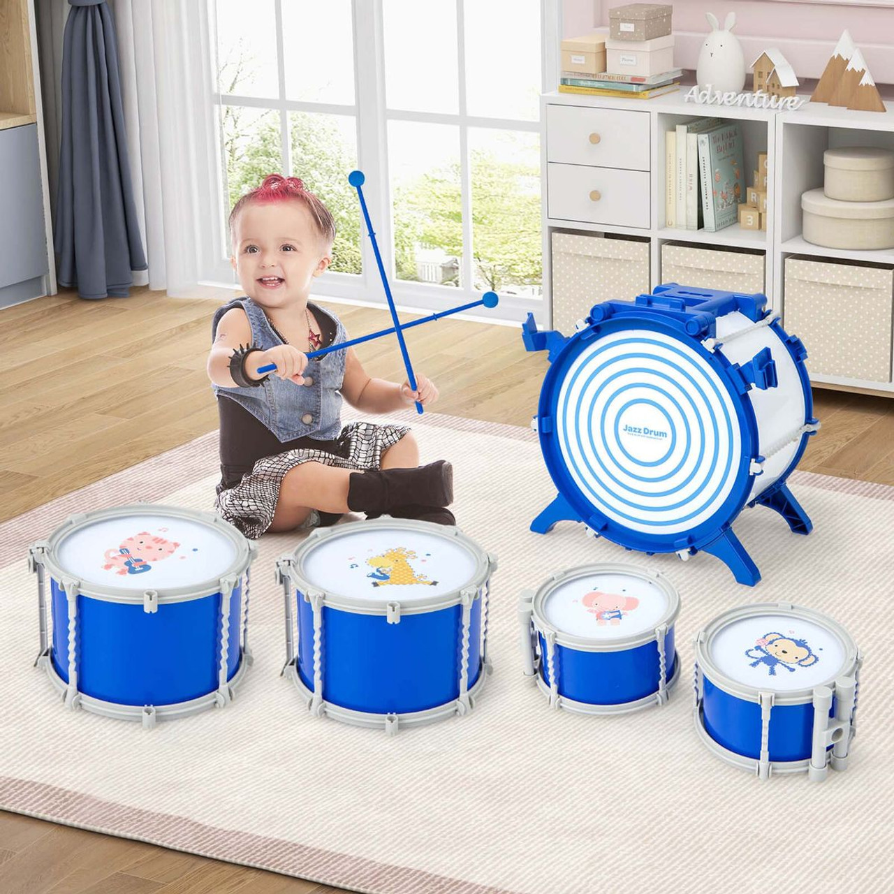 Kids' Jazz Drum Keyboard Set with Stool & Microphone Stand product image