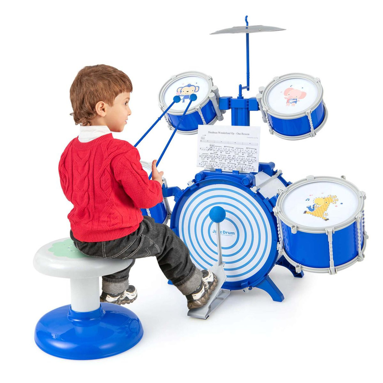 Kids' Jazz Drum Keyboard Set with Stool & Microphone Stand product image