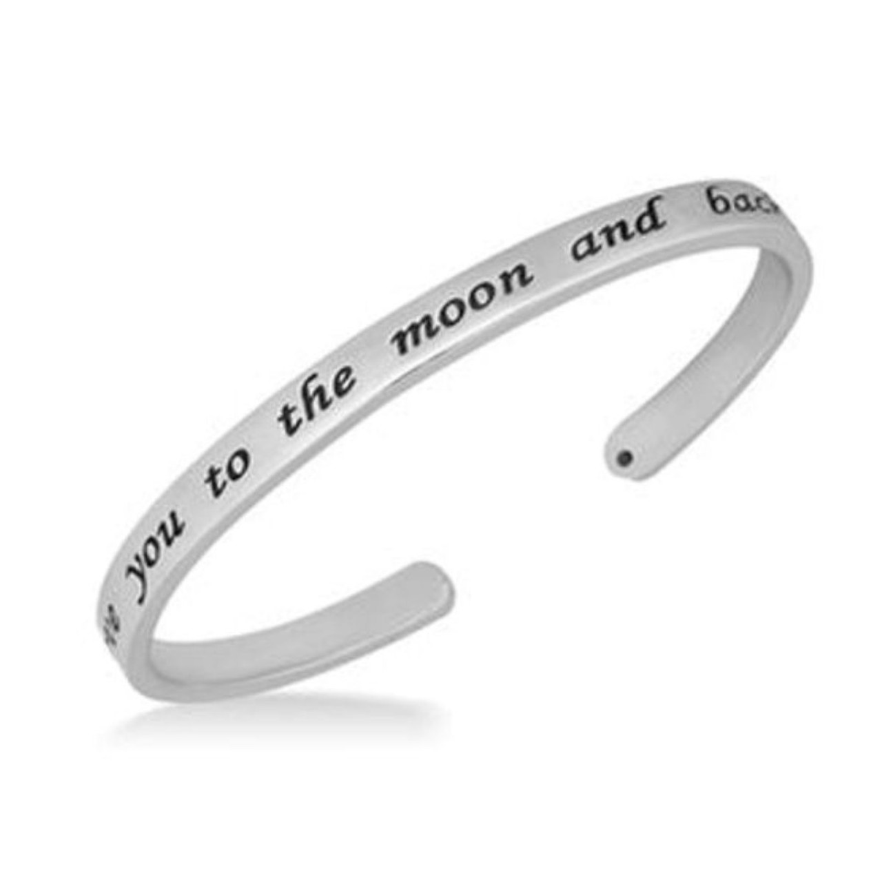 "I Love You To The Moon and Back" Moonstone Cuff Bracelet  product image