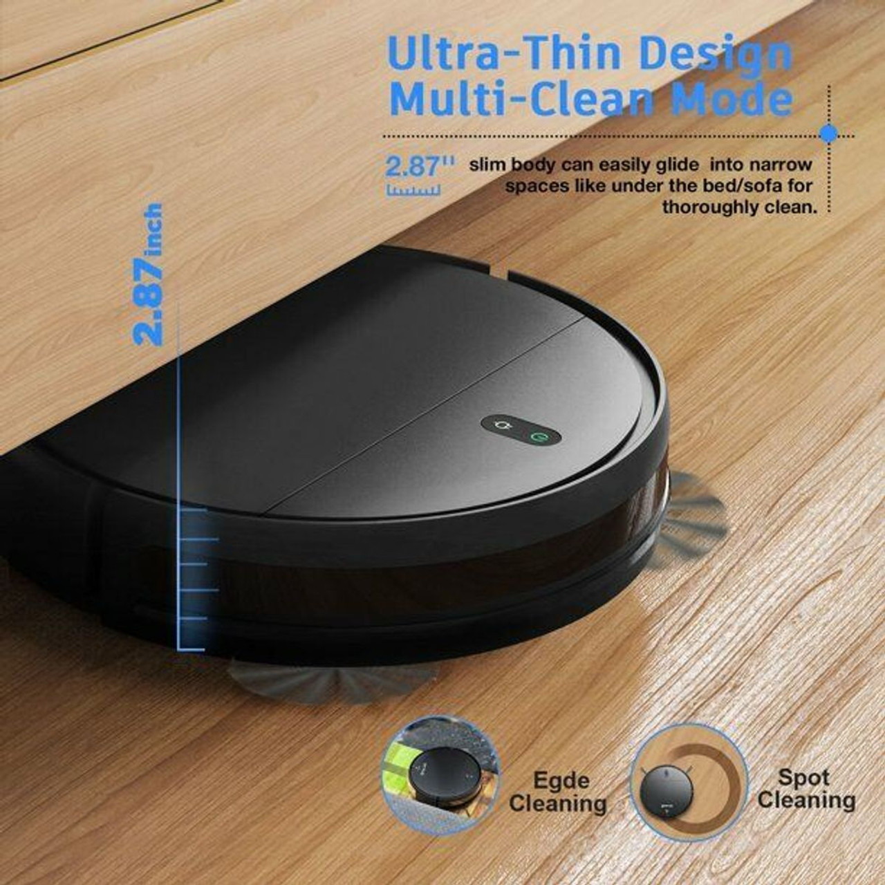 GTTVO BR150 Robot Vacuum Cleaner Mop 2 in 1 Mopping - Black product image