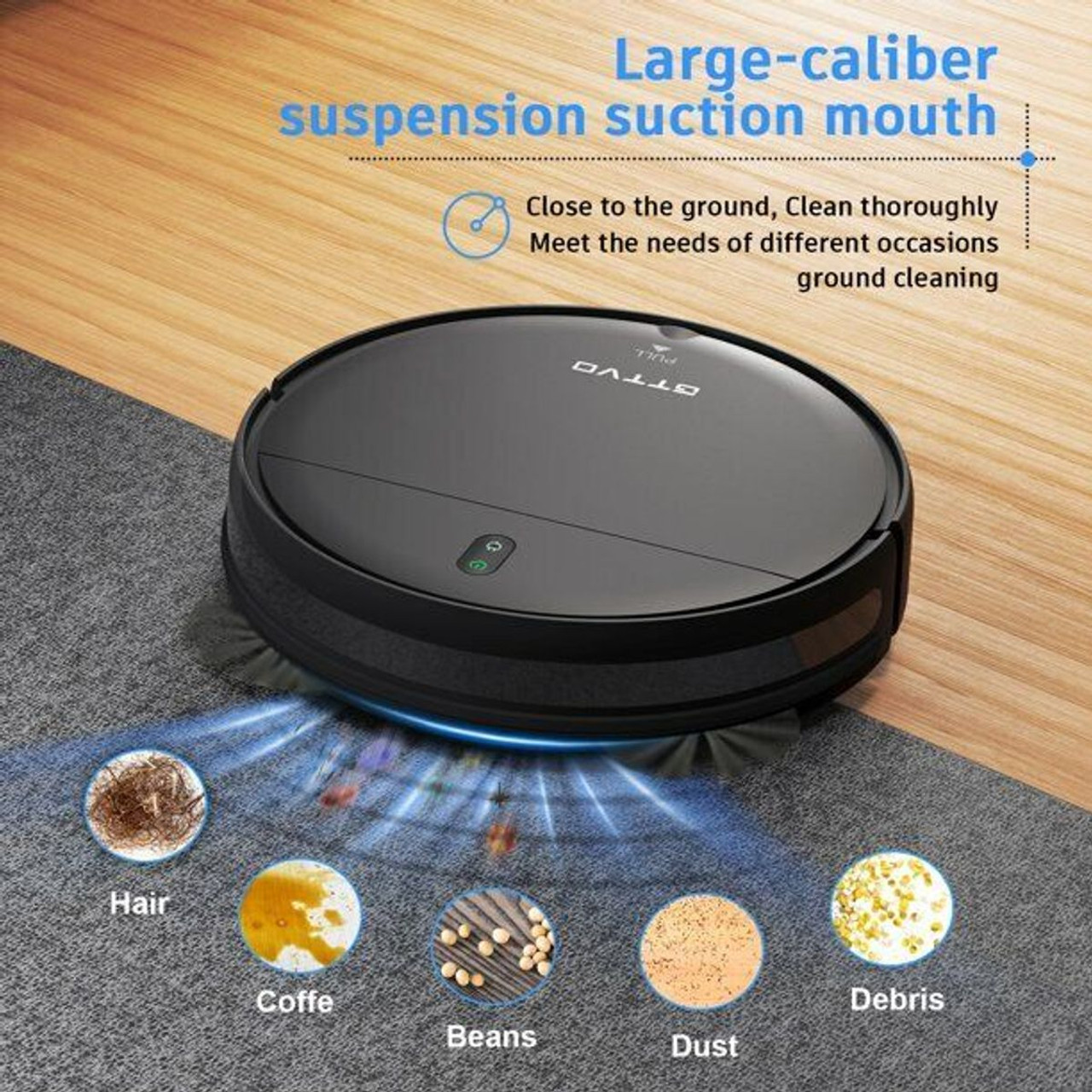 GTTVO BR150 Robot Vacuum Cleaner Mop 2 in 1 Mopping - Black product image