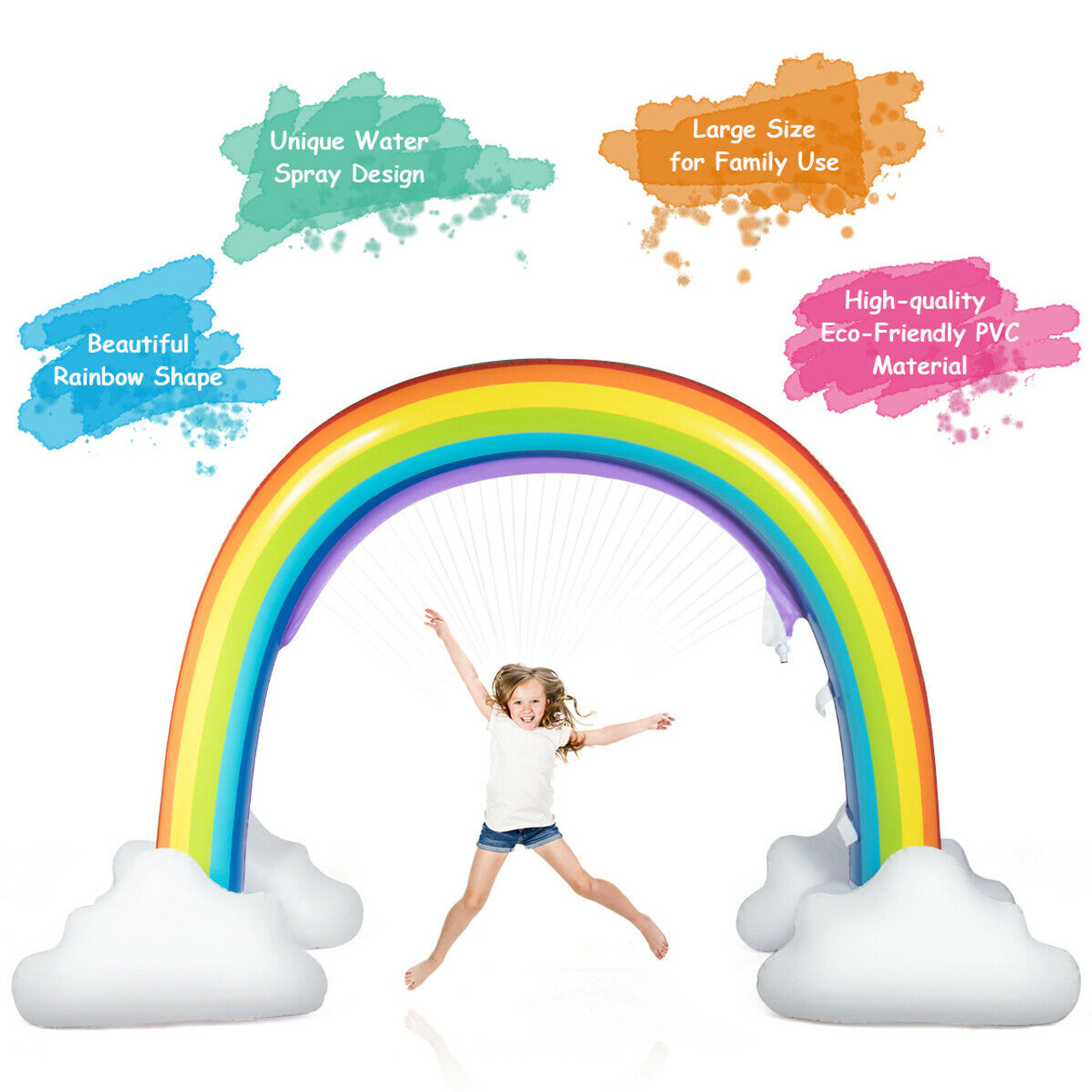 Inflatable 7.5-ft Rainbow Sprinkler Toy  product image