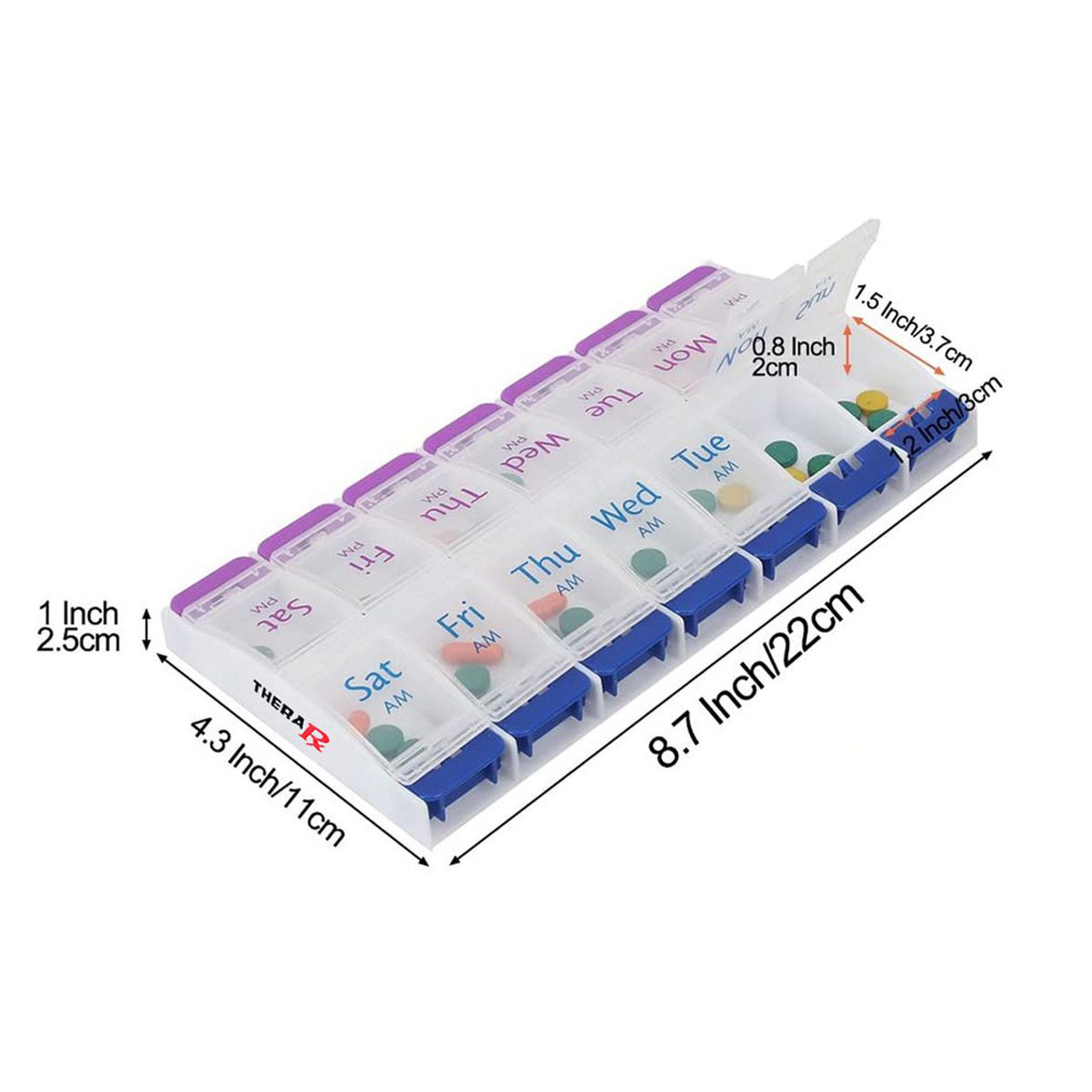 TheraRx™ Weekly Pill Organizer Box (2-Pack) product image