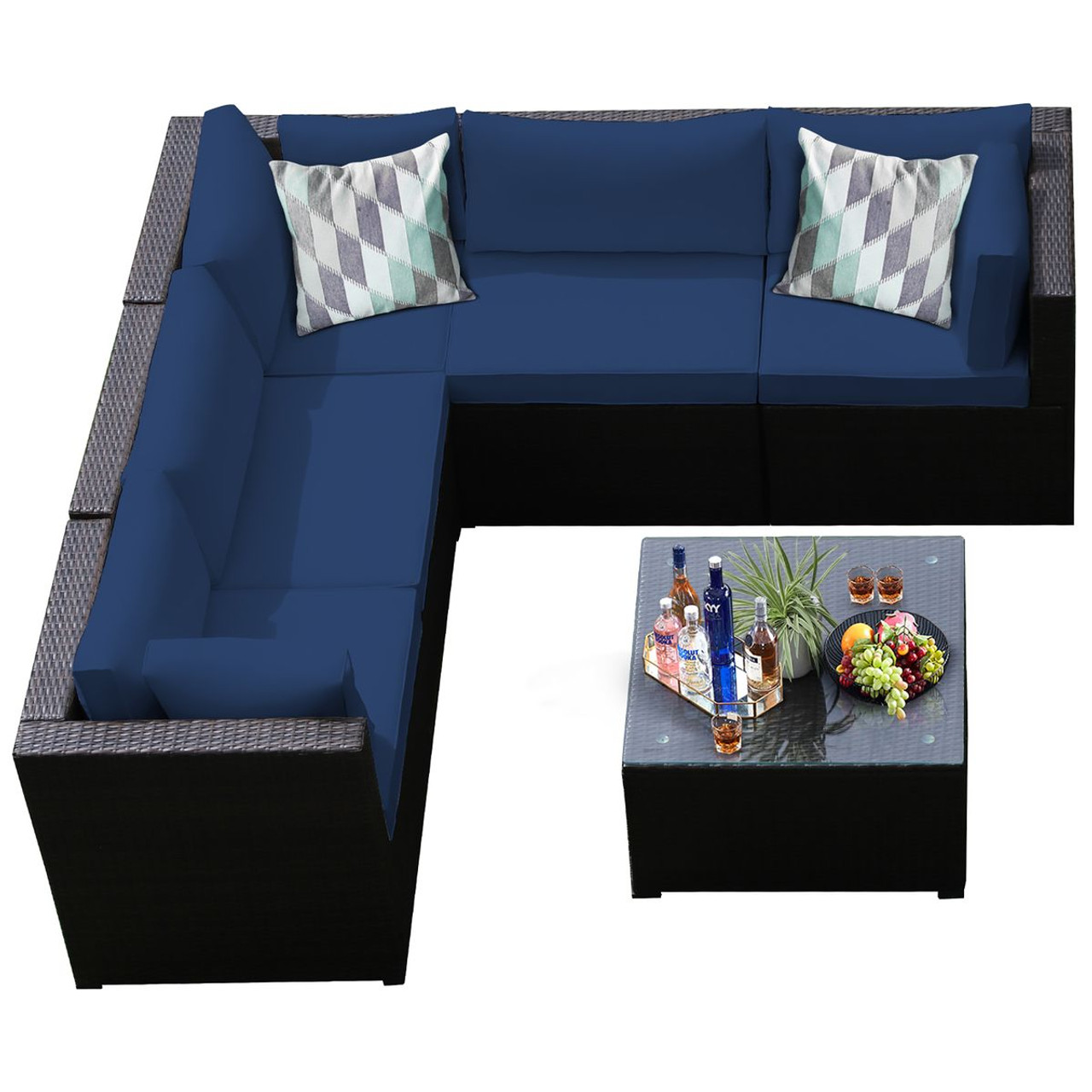 6-Piece Outdoor Patio Rattan Sectional Sofa Set product image