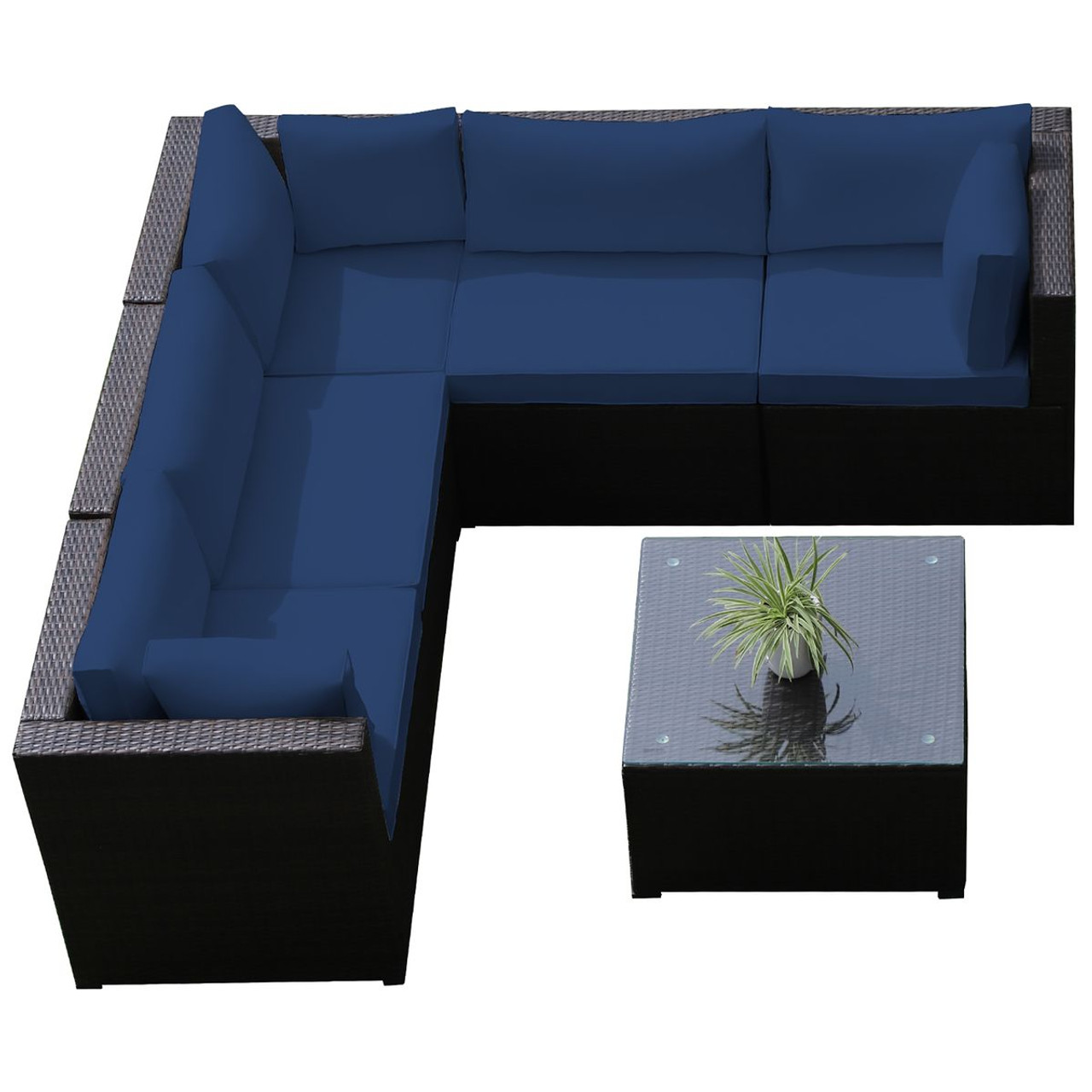 6-Piece Outdoor Patio Rattan Sectional Sofa Set product image