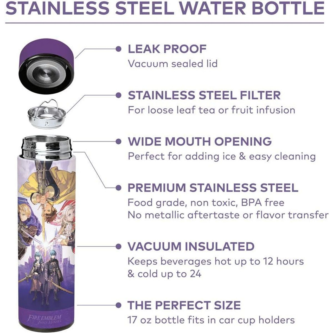 Controller Gear® Fire Emblem Stainless Steel Water Bottle, 17 oz. product image