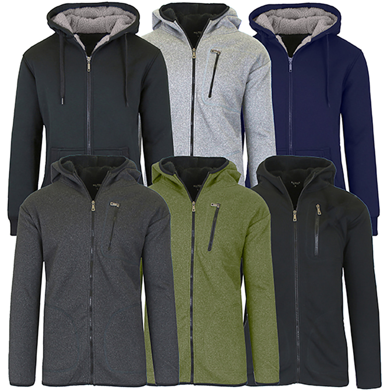 Men's Tech Sherpa Fleece-Lined Zip-up Hoodie (2-Pack) - DailySteals