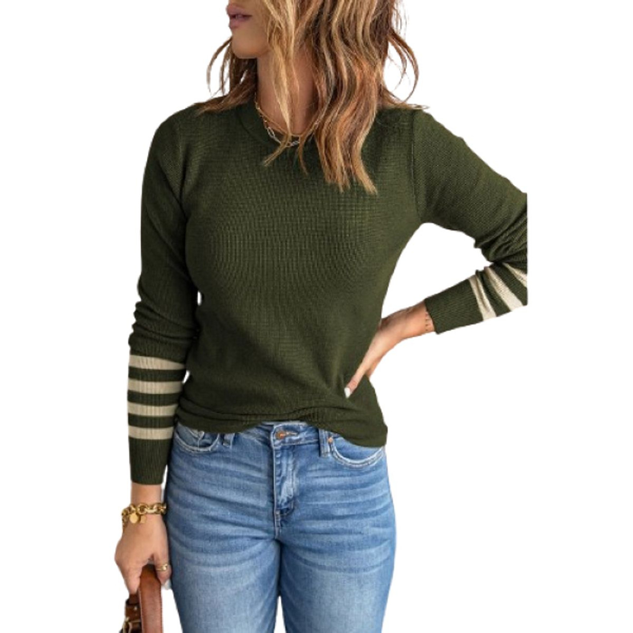 Women's Striped Sleeve Knit Sweater product image