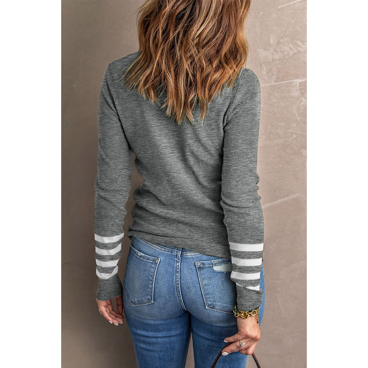 Women's Striped Sleeve Knit Sweater product image