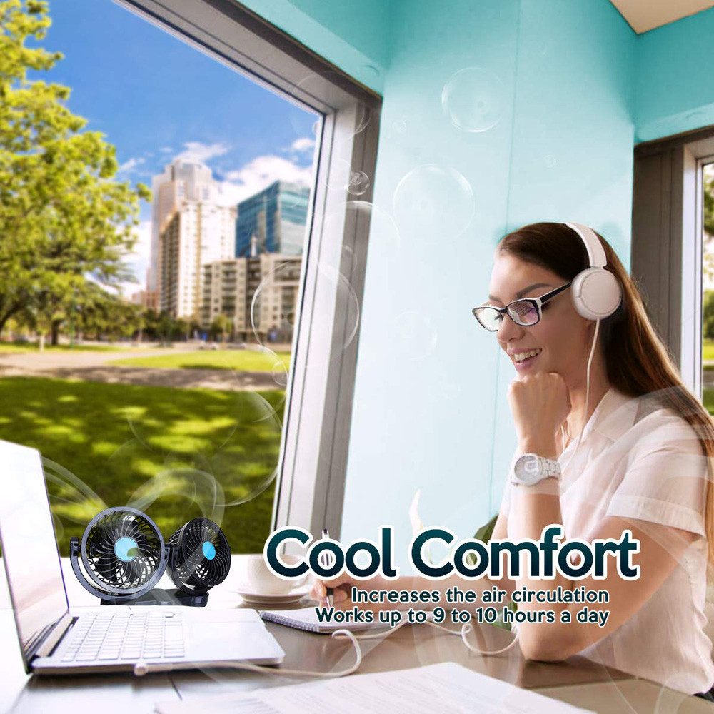 Quiet Dual Auto Electric Cooling Air Fan For Rear Seat product image