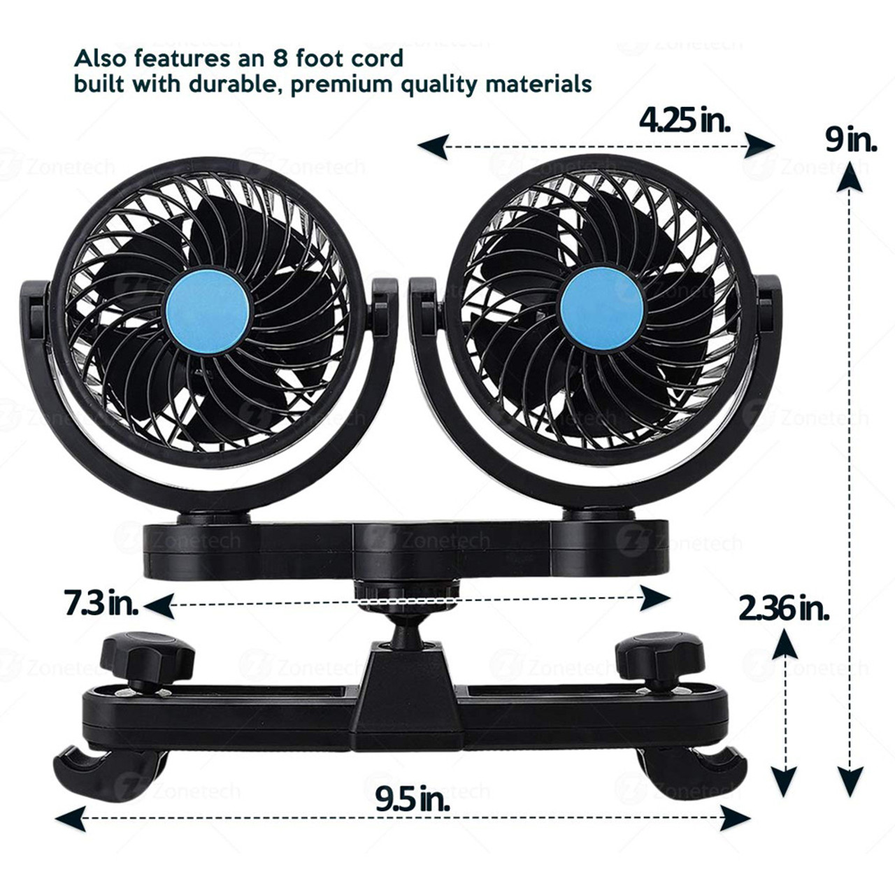 Quiet Dual Auto Electric Cooling Air Fan for Rear Seat product image