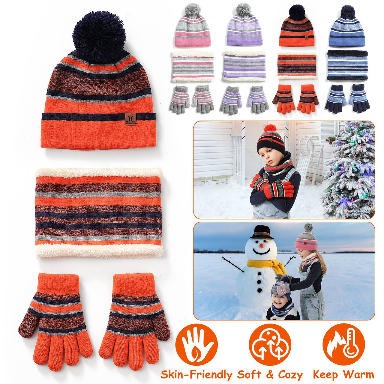 N'Polar™ Kids' Knitted Hat, Scarf, and Gloves product image