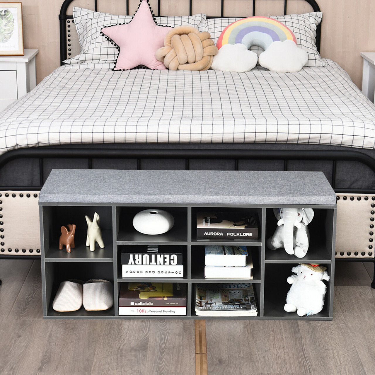 Entryway Padded Shoe Storage Bench product image