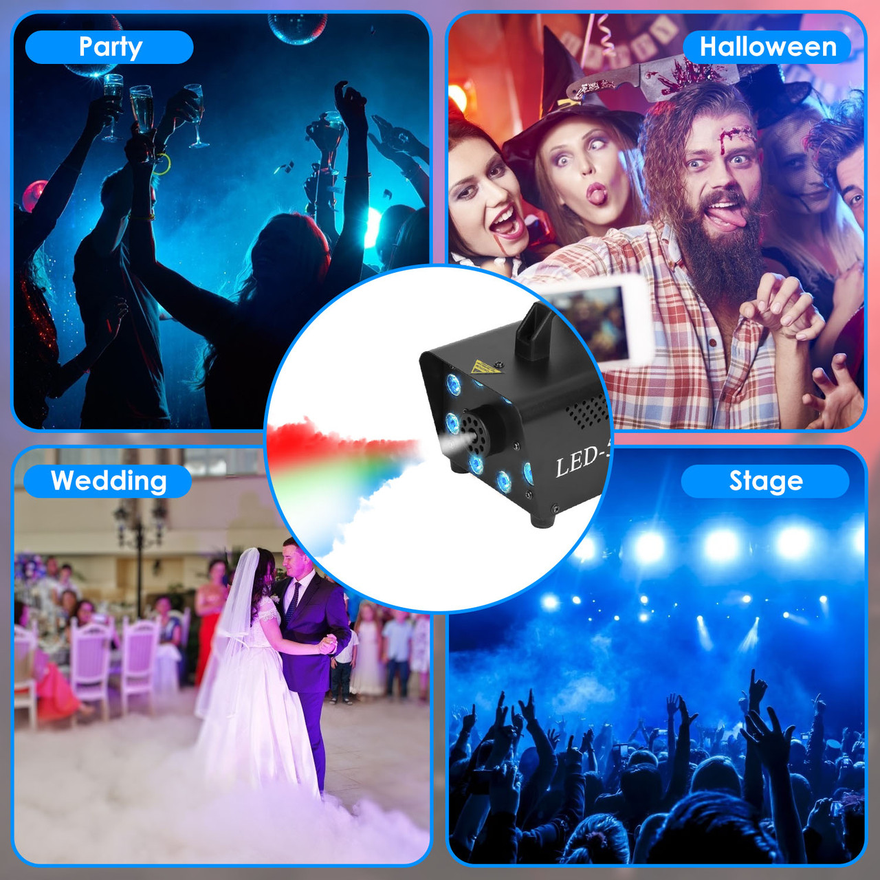 iMounTEK® LED Fog Smoke Machine with Dynamic Lighting Effects product image