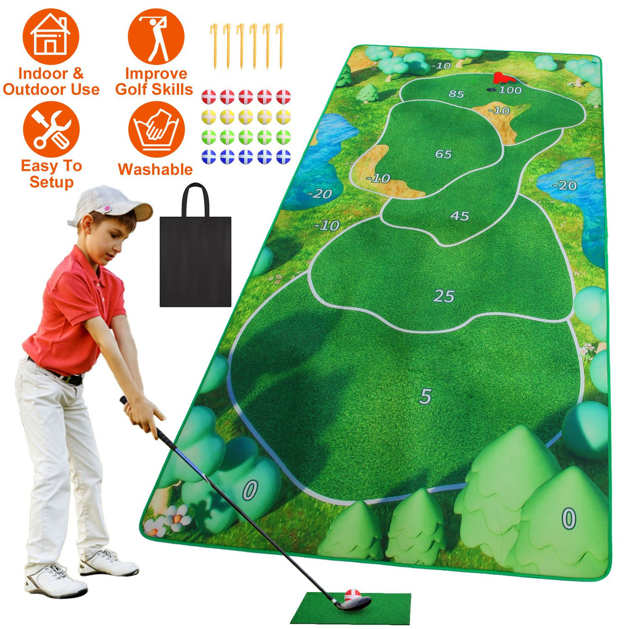 iMounTEK® Kids' Portable Golf Training Mat Set product image