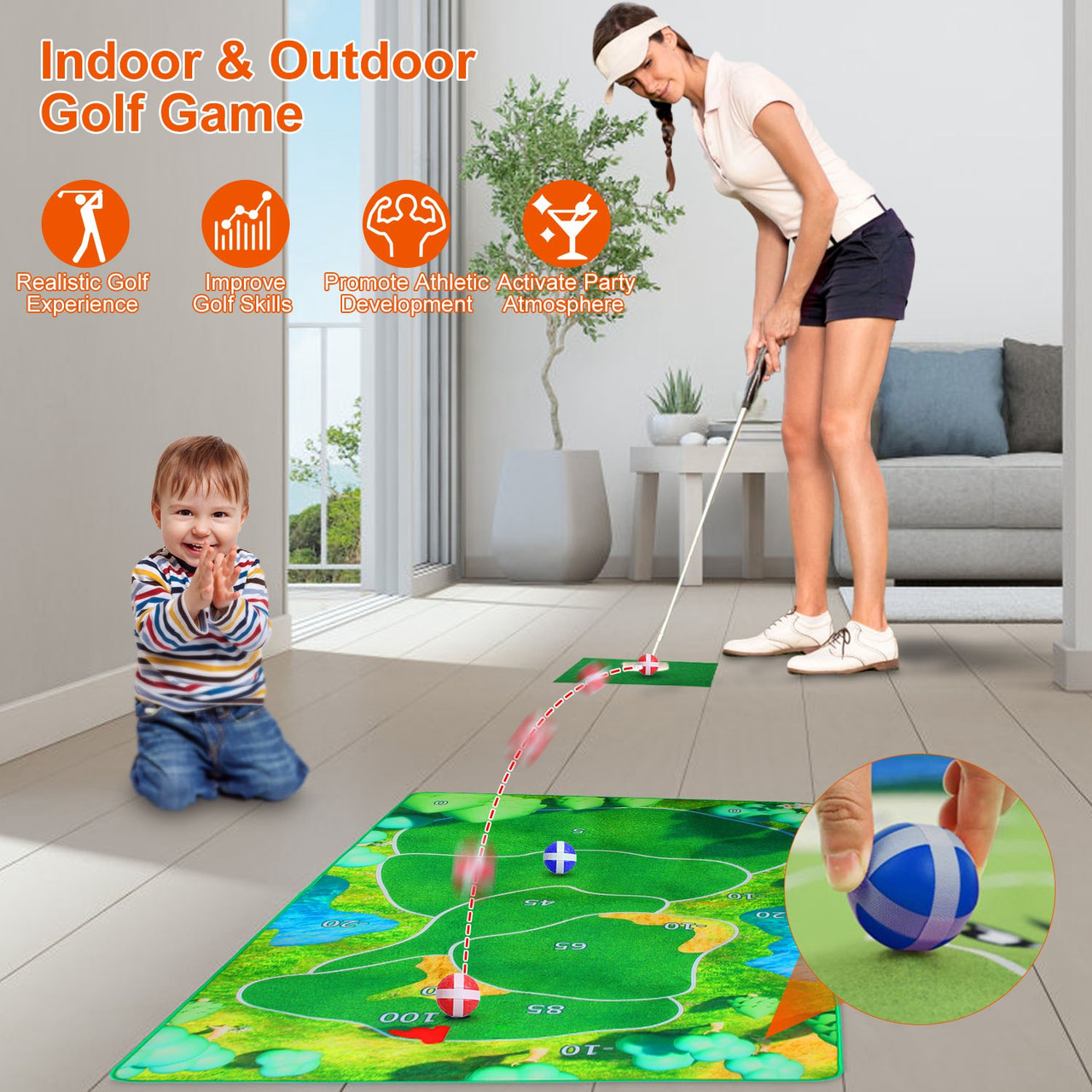 iMounTEK® Kids' Portable Golf Training Mat Set product image