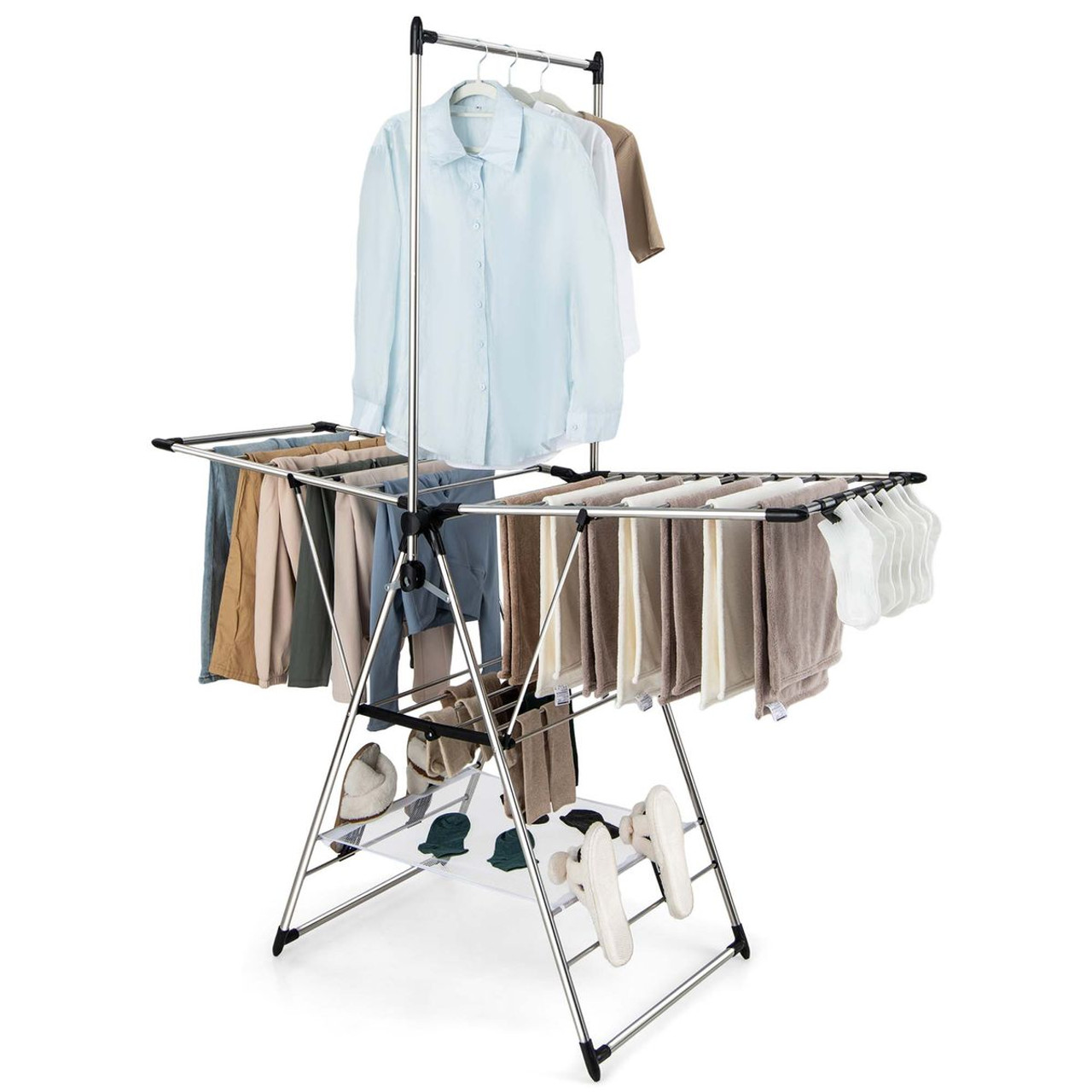 Clothes Drying Rack with 6-Level Adjustable Height product image