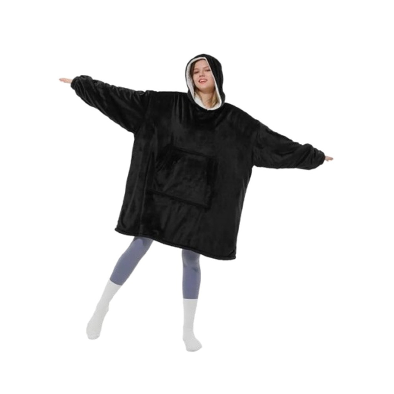 Unisex Sherpa-Lined Wearable Hooded Blanket product image