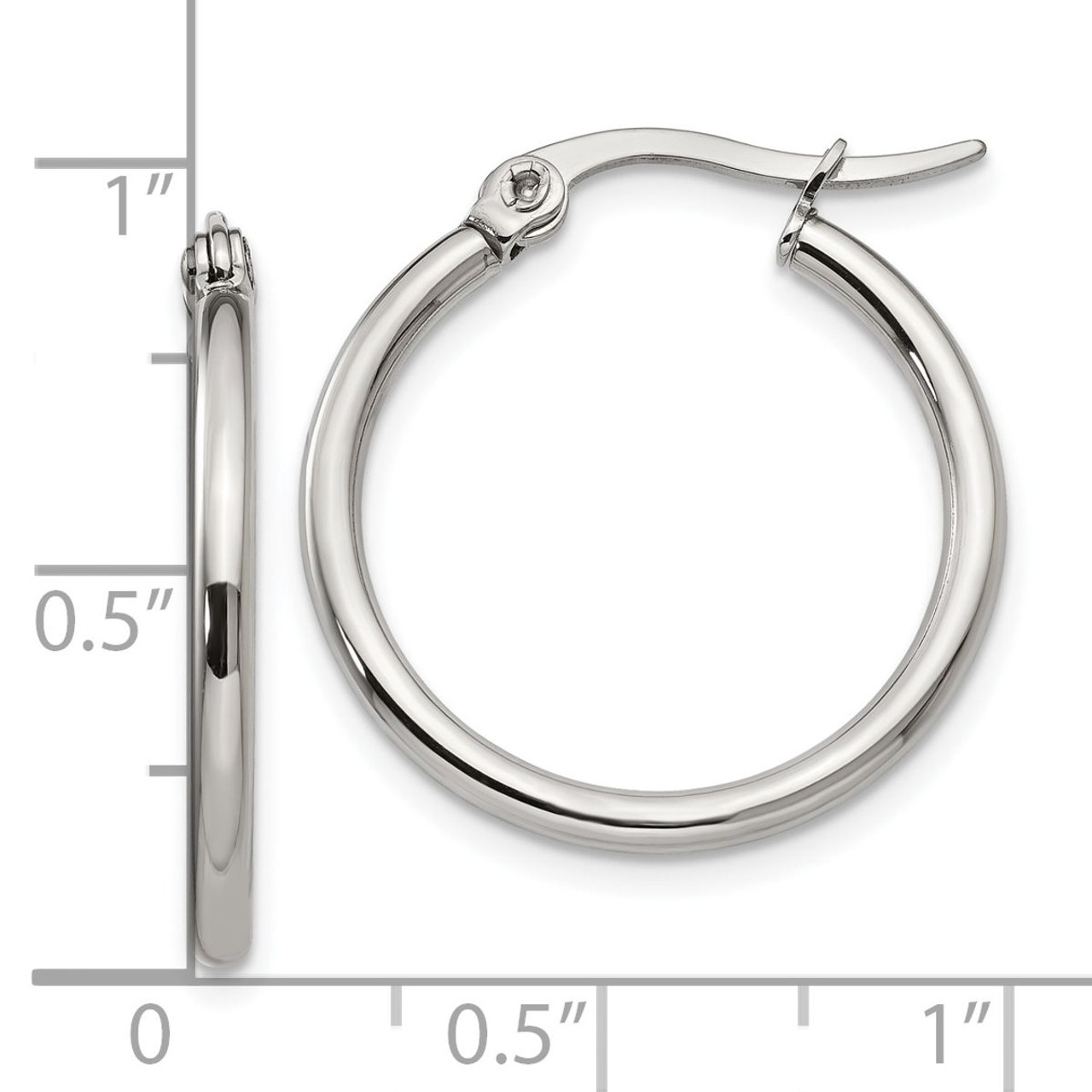Stainless Steel Polished Hoop Earrings (22mm)  product image