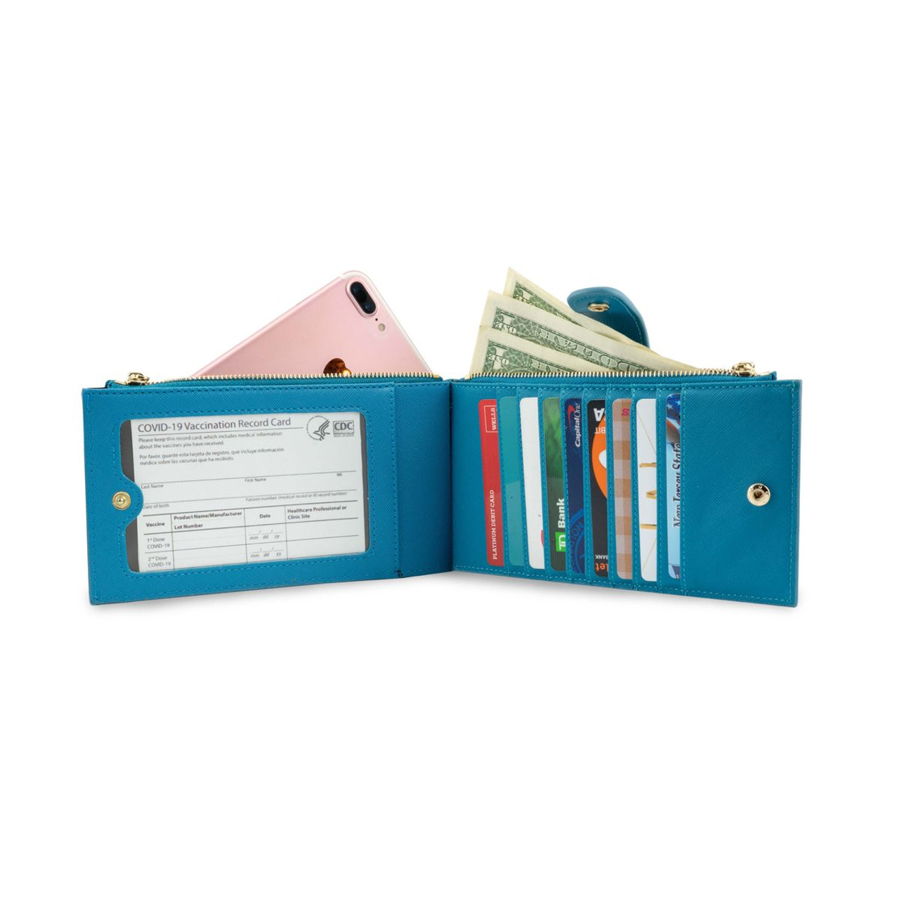 RFID Blocking Multi Card Wallet with Vaccination Card Slot product image