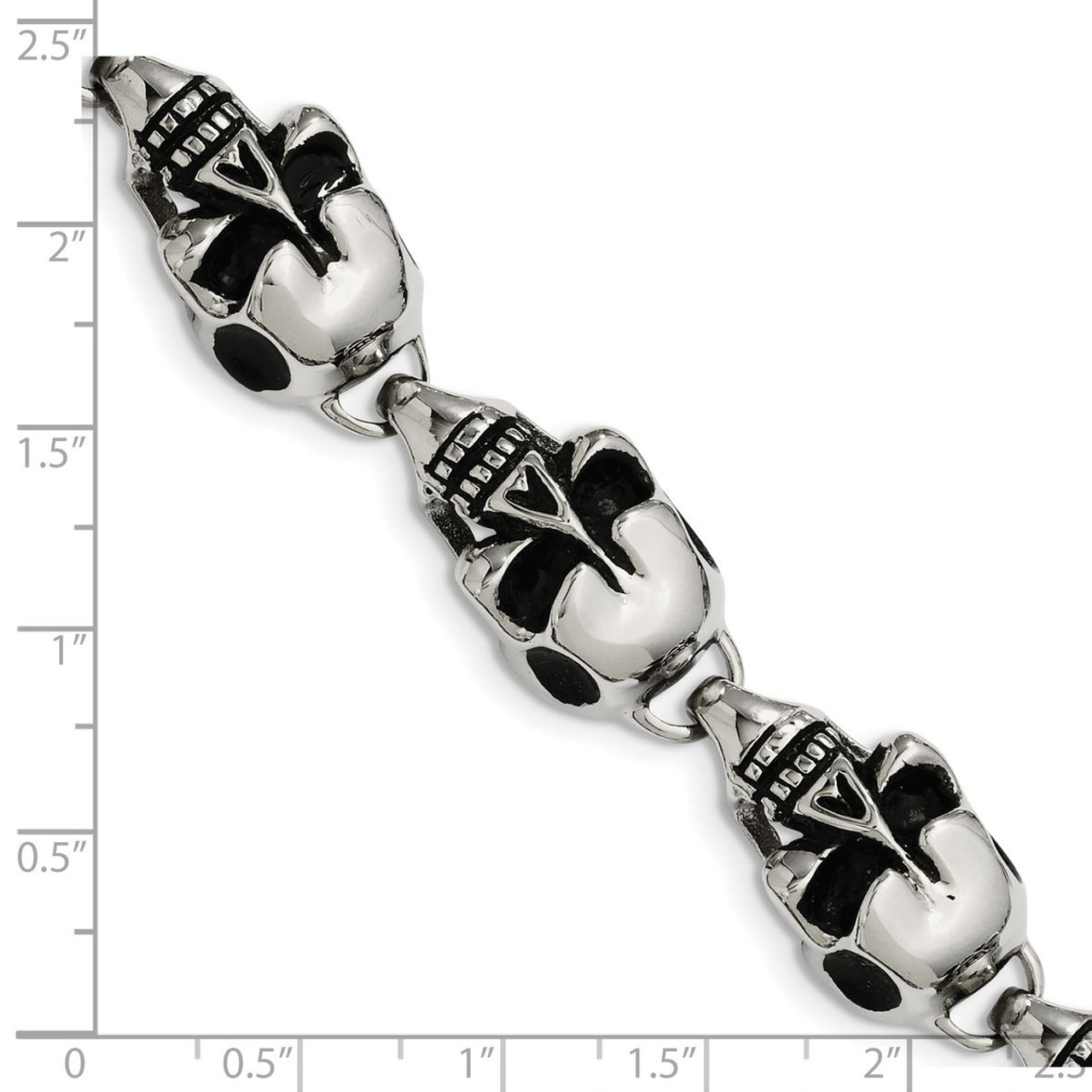 Polished Stainless Steel Skulls Bracelet  product image