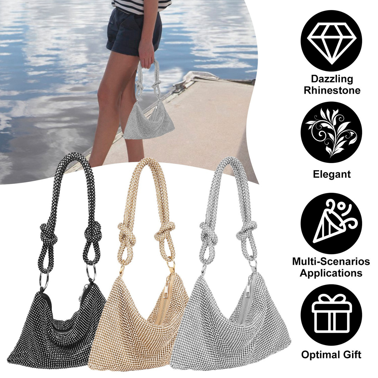 Laromni™ Rhinestone Clutch Handbag product image