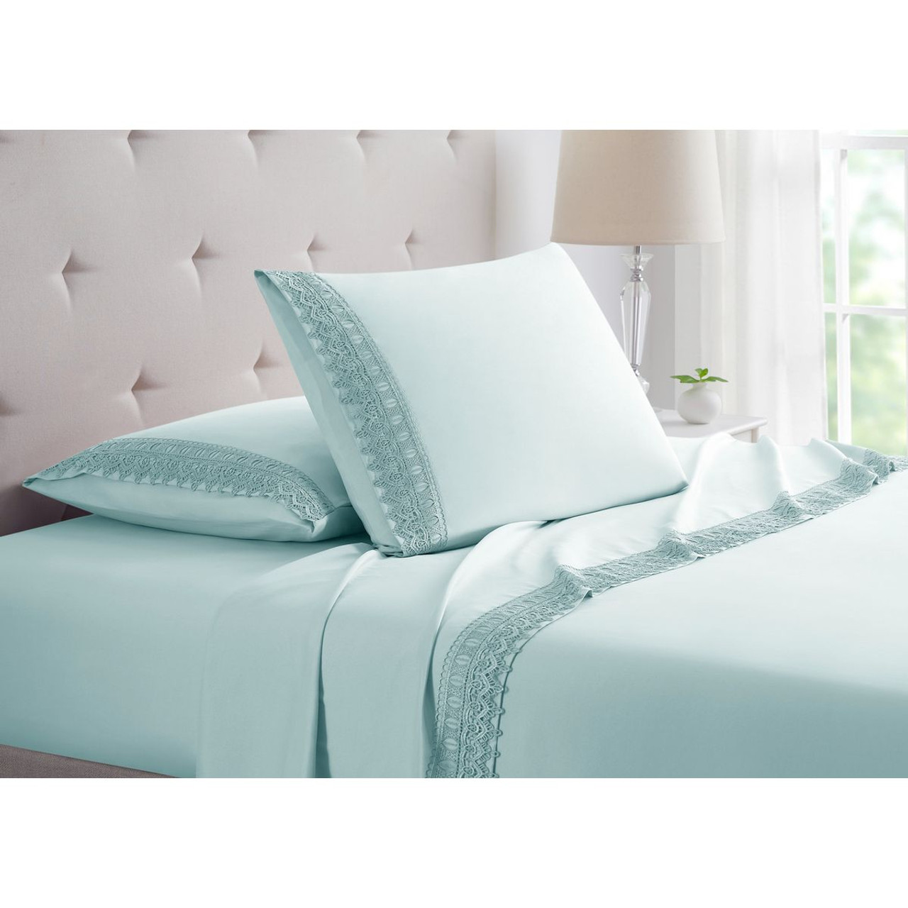 4-Piece Bamboo Comfort Lace Crochet Embroidery Sheet Set product image
